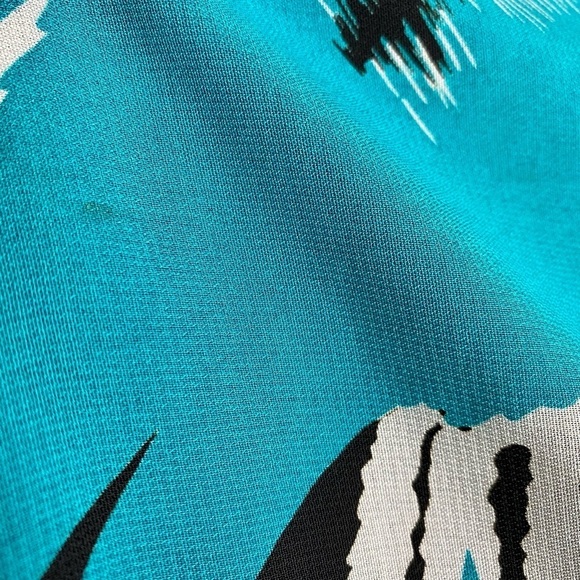 Tricia Fix Black Teal Peacock Strapless Sundress Size Small - Picture 6 of 13